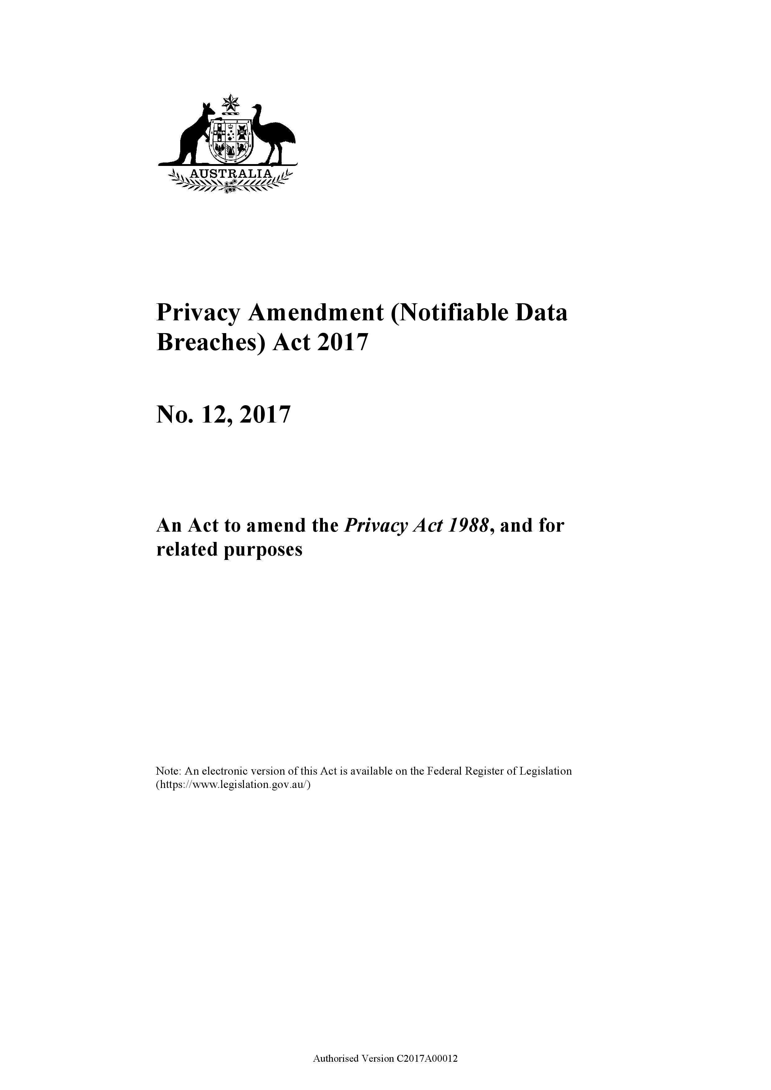 Australian Privacy Amendment Act 2017
